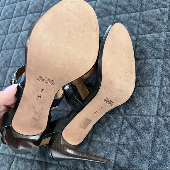 Coach High Heels Women 7 Shoes Studded Y2k Isabel Strappy Ankle Strap Open toe - Picture 4 of 8